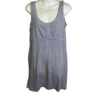Carve Designs Blue White Striped Dress Women's Size Large L Sleeveless Tank Bra